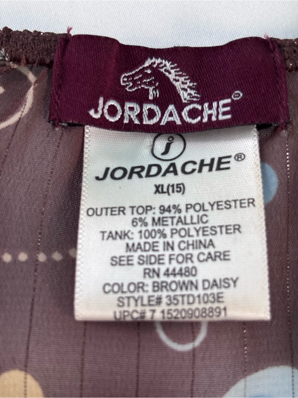Jordache Brown Daisy Print Blouse